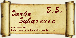 Darko Šubarević vizit kartica